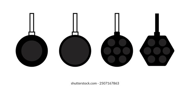 set of wok isolated on white background