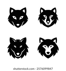 A set of wolf icon vector illustration