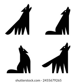 Set of Wolf logo. Icon design. Template elements