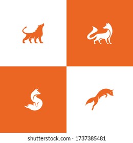 set Wolf Logo icon vector  Design Inspiration