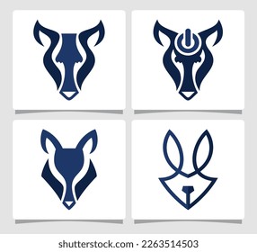 Set Wolf Logo Template Design Inspiration