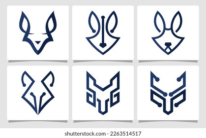 Set Wolf Logo Template Design Inspiration