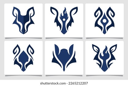 Set Wolf Logo Template Design Inspiration
