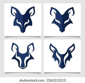 Set Wolf Logo Template Design Inspiration