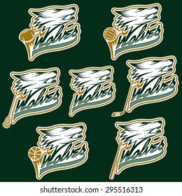 set of wolf sports labels