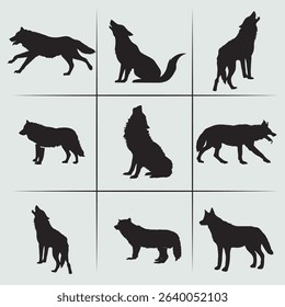 A set of wolf vector 3
