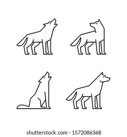 Set of Wolfs line icons. Icon design. Template elements
