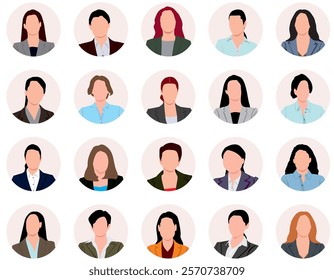 Set of woman avatar. Profile woman. profile picture of woman. Avatar profile picture icon set including female. Anonymous user portrait vector illustrations. Set of woman profile icon.