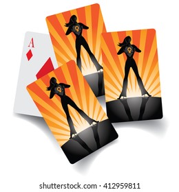 Set of woman cards. EPS 10 vector.