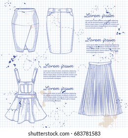 Set of woman casual clothes