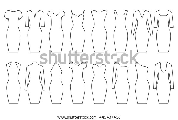 Set of woman\
dresses, vector\
illustration
