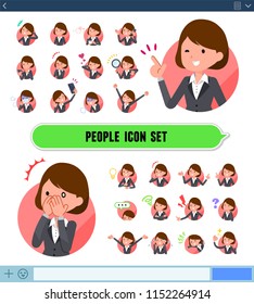 A set of woman with expresses various emotions on the SNS screen.There are variations of emotions such as joy and sadness.It's vector art so it's easy to edit.