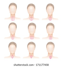 Set Of Woman Face Shapes 