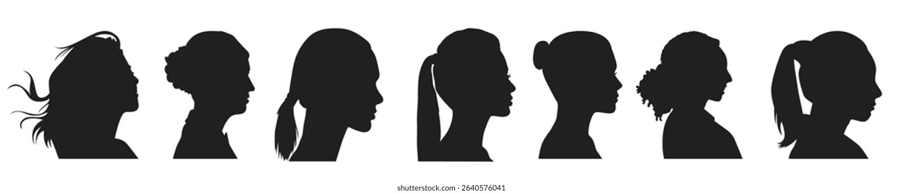 set of woman face vector illustration