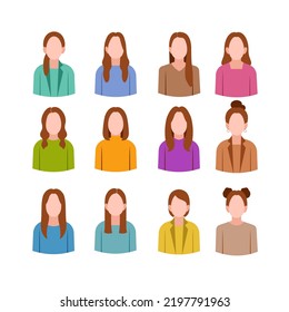 Set of Woman Flat Avatar