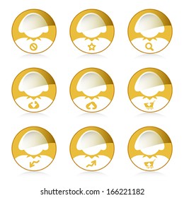 set of woman icon, vector