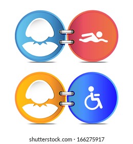 set of woman icon, vector