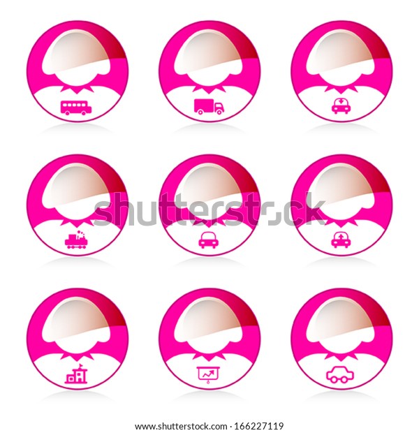 set of woman icon,\
vector