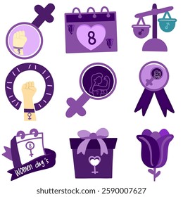 Set woman icons. women's day icon