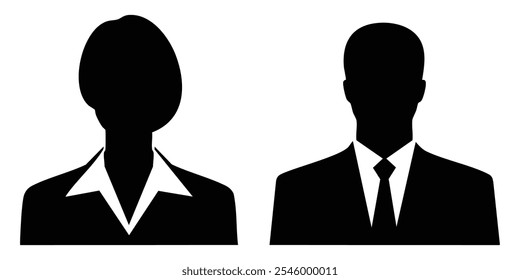 set of woman and man avatar in a business suit vector object