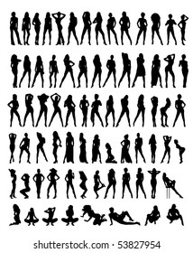 Set Of Woman Silhouettes