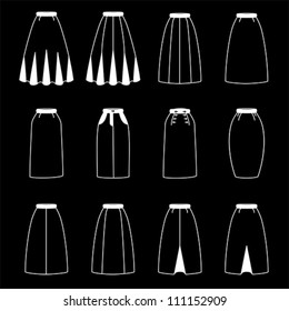 set of woman skirts, vector