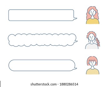 Juego de mujeres y burbujas de habla