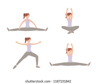 set woman training exercise activity