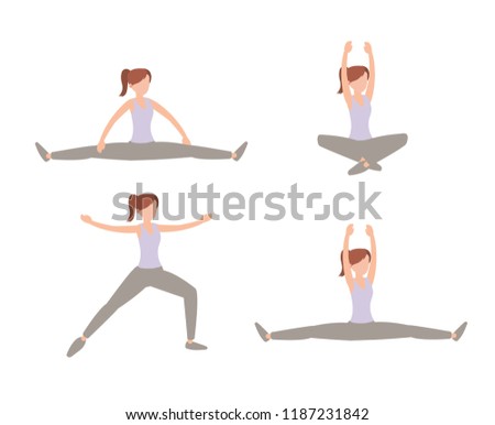set woman training exercise activity