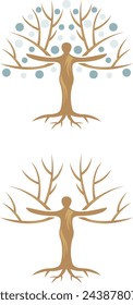 a set of woman and tree icons
