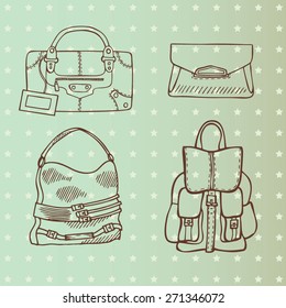 set woman's bags vector