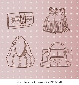 set woman's bags vector