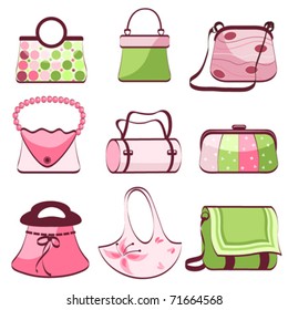 set woman's bags vector