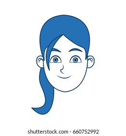 Set of woman's emotions. Facial expression. Girl Avatar. Vector illustration of a flat design