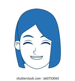 Set of woman's emotions. Facial expression. Girl Avatar. Vector illustration of a flat design