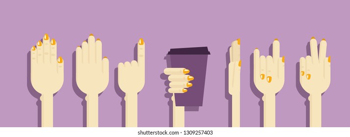 Set "Woman's hands"