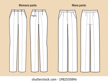 Set of womans and mans classic pants