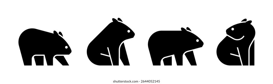 Logo de Wombat. Diseño de iconos. Elementos de Plantilla