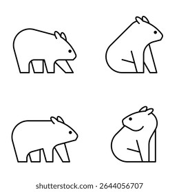 Logo de Wombat. Diseño de iconos. Elementos de Plantilla