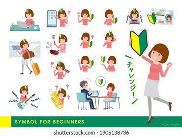 A set of women about the beginner mark.It's vector art so easy to edit.