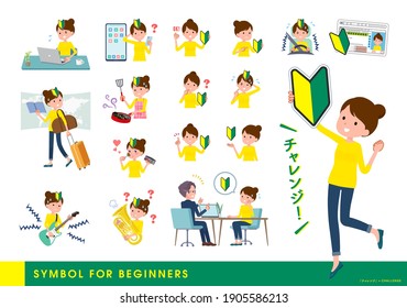 A set of women about the beginner mark.It's vector art so it's easy to edit.