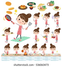 A set of women about cooking.
There are actions that are cooking in various ways in the kitchen.
It's vector art so it's easy to edit.