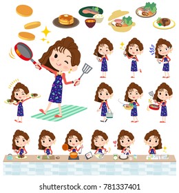 A set of women about cooking.
There are actions that are cooking in various ways in the kitchen.
It's vector art so it's easy to edit.