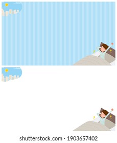 A set of women about getting up.It's vector art so it's easy to edit.