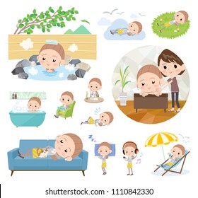A set of women about relaxing.
There are actions such as vacation and stress relief.
It's vector art so it's easy to edit.
