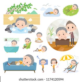 A set of women about relaxing.There are actions such as vacation and stress relief.It's vector art so it's easy to edit.