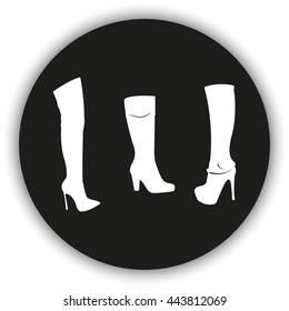 Set of women autumn and winter shoes.