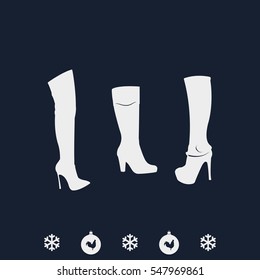 Set of women autumn and winter shoes.