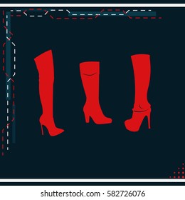 Set of women autumn and winter shoes.