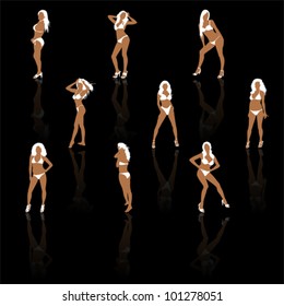 Set Women Bikini Vector Stock Vector Royalty Free Shutterstock